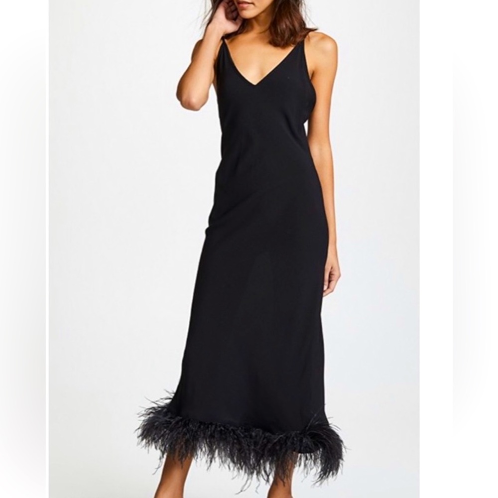 daily sleeper (sleeper) feather trim cotton slip dress size xs